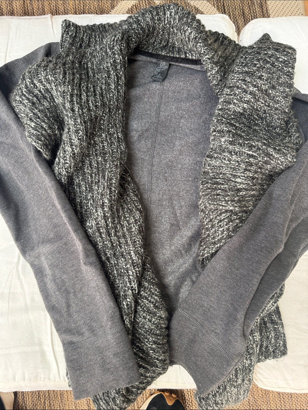 Prana Gray Marled Shawl Collar Cardigan